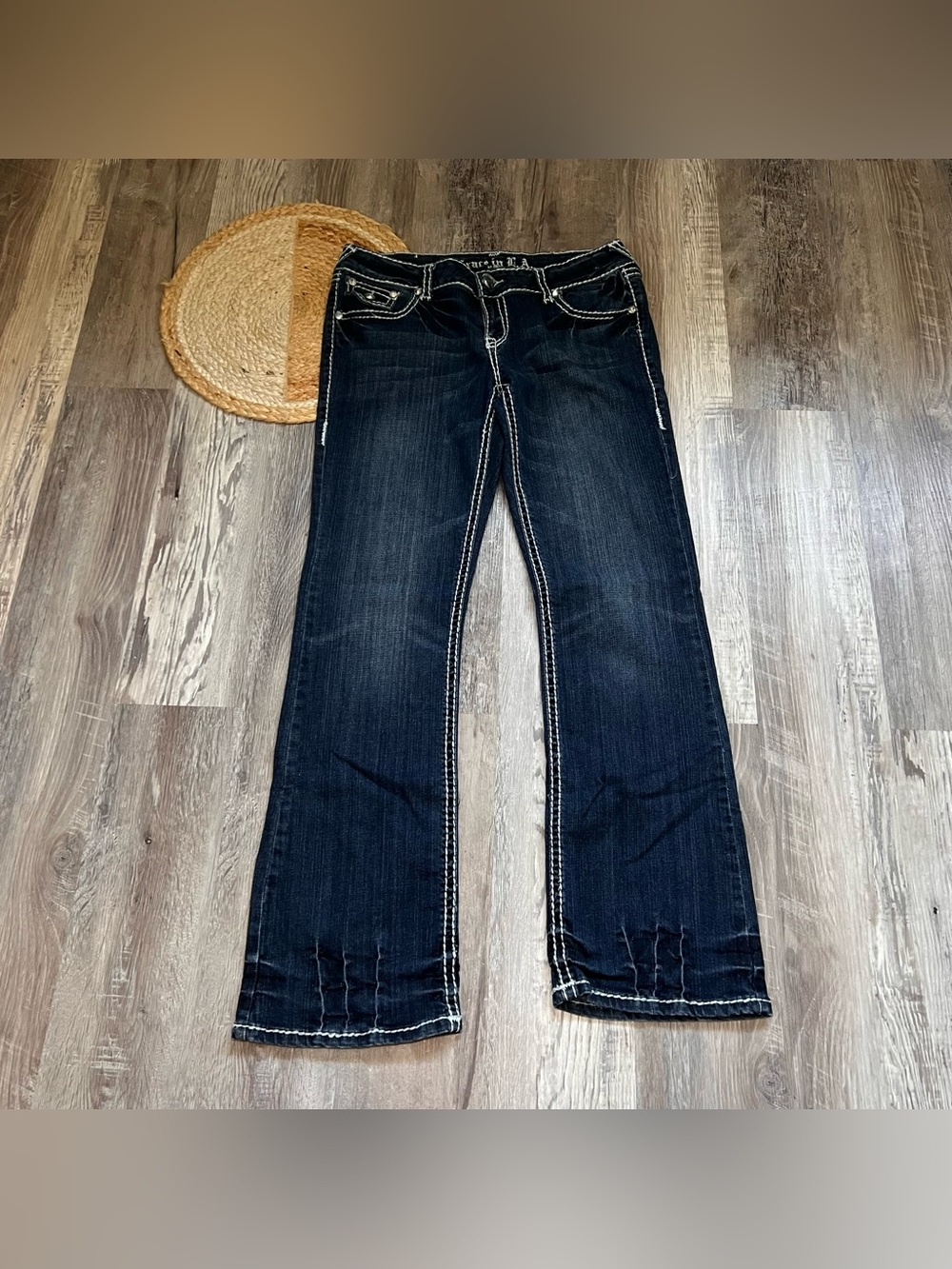 GRACE IN LA Dark Wash Boot Cut Jeans